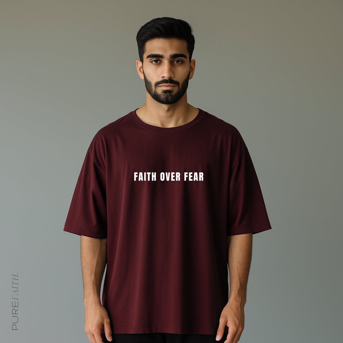 FAITH OVER FEAR - Unisex Oversized Tee
