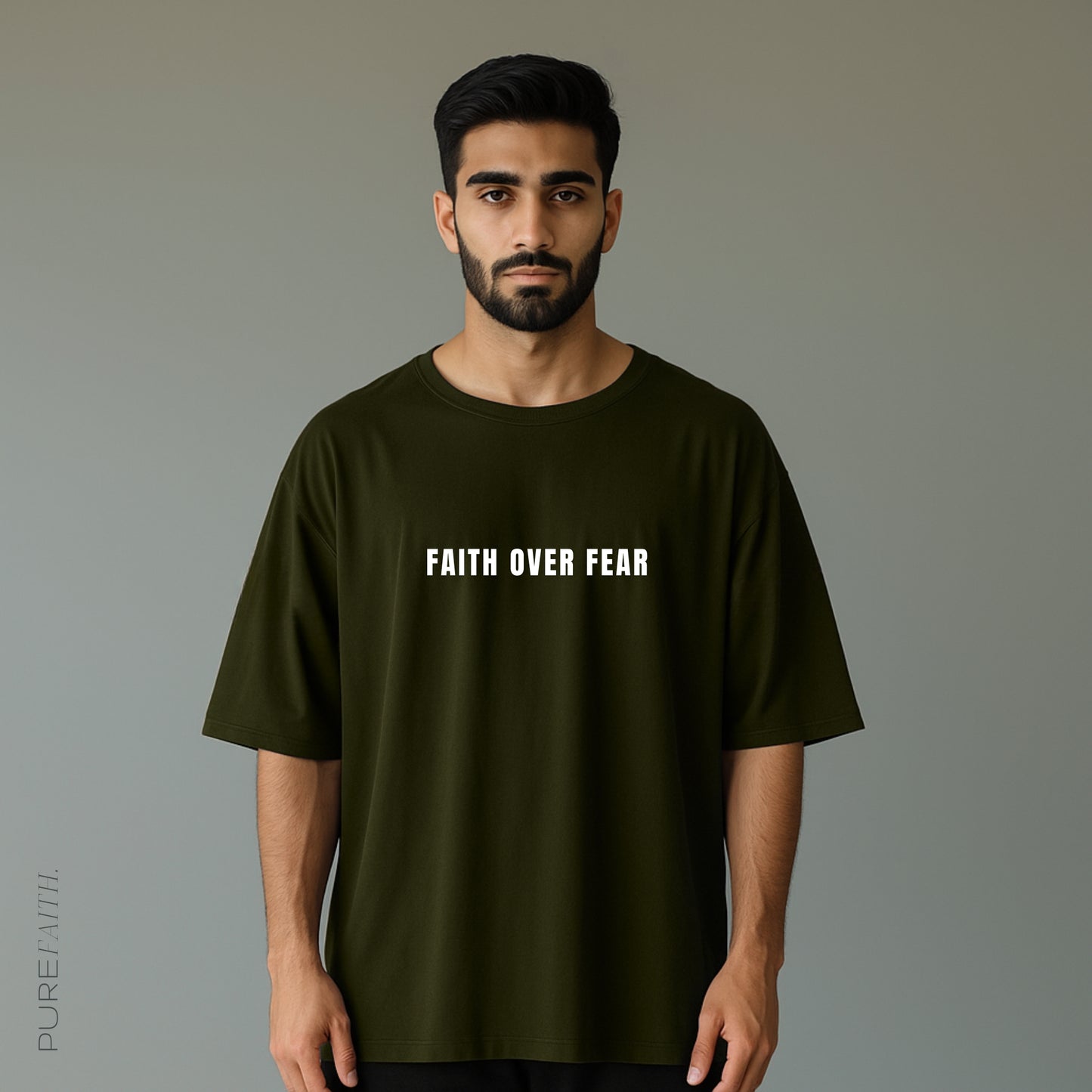 FAITH OVER FEAR - Unisex Oversized Tee